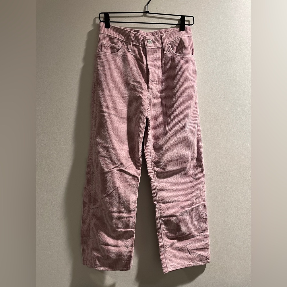 Levi’s Corduroy Ribcage Straight Ankle in Lilac/Purple, Size 27x27